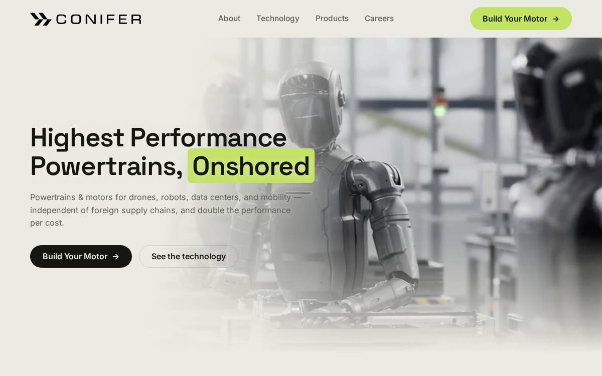 Conifer website preview