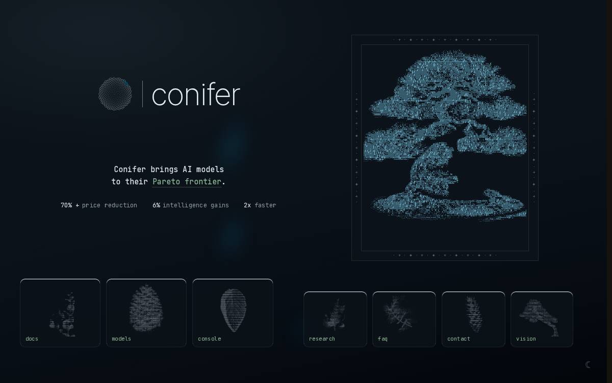 Conifer website preview
