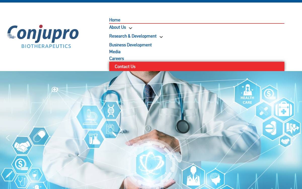 Conjupro Biotherapeutics website preview