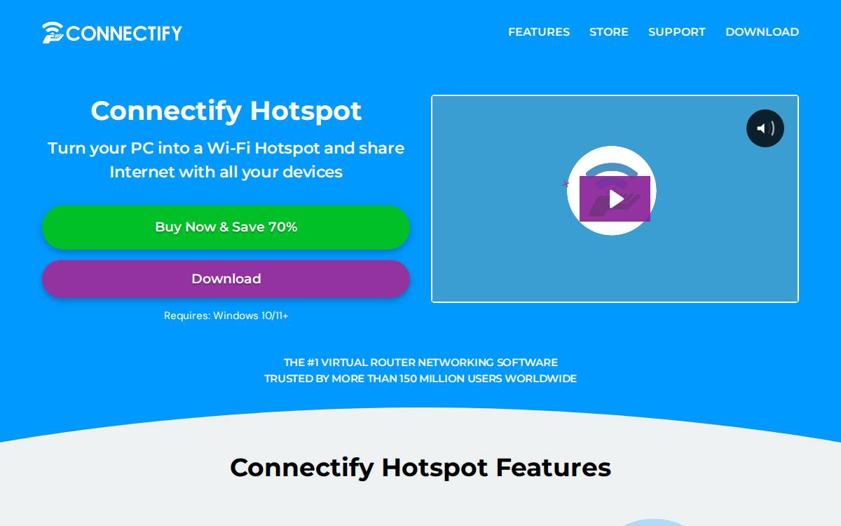 Connectify website preview