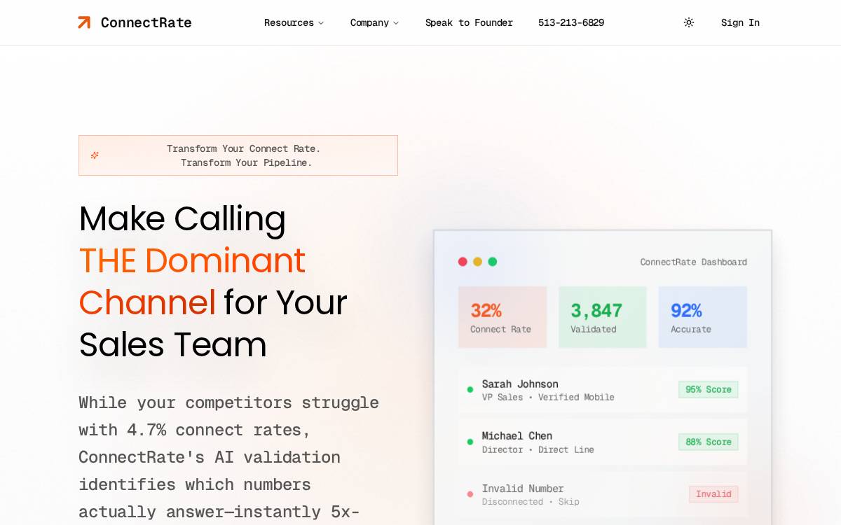 Connectrate website preview