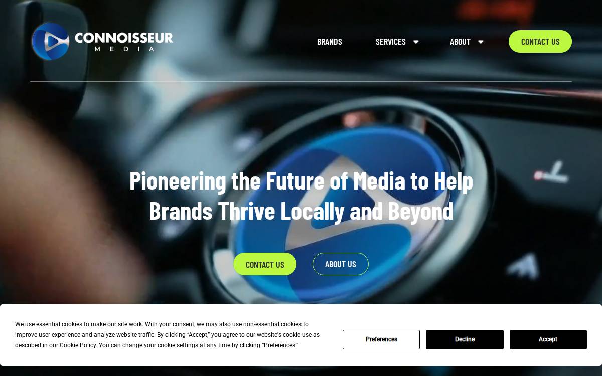 connoisseur media website preview