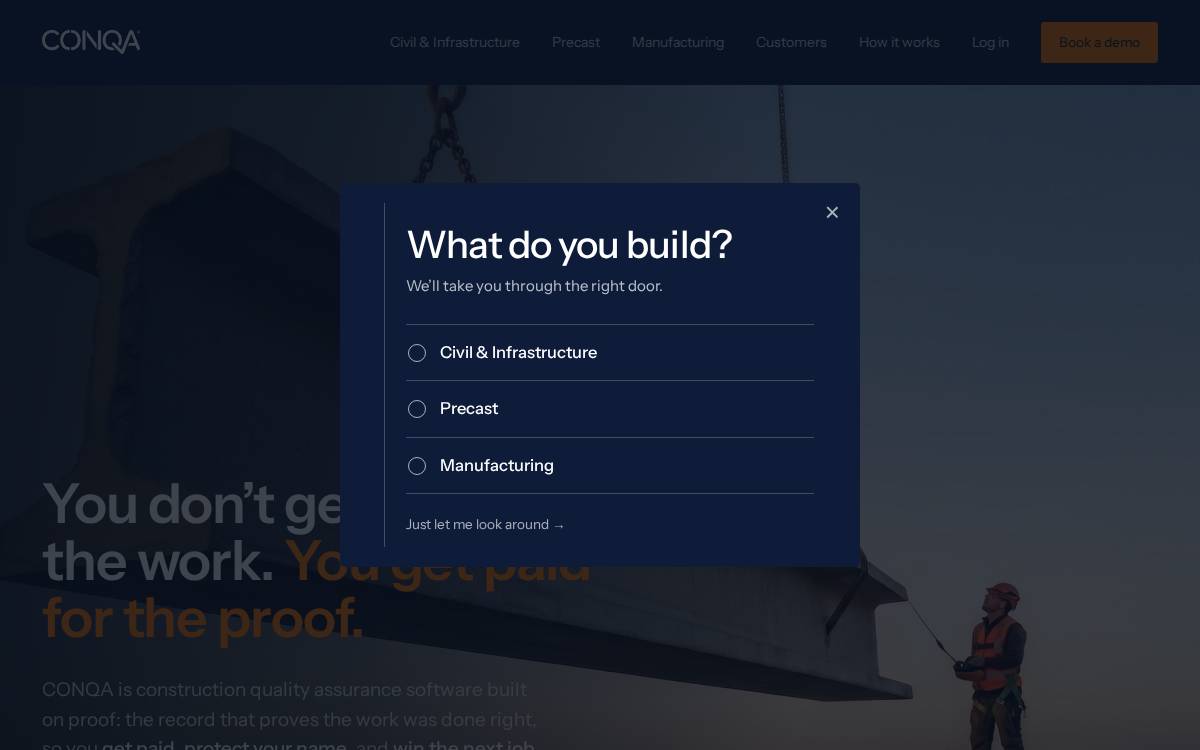 Conqa website preview