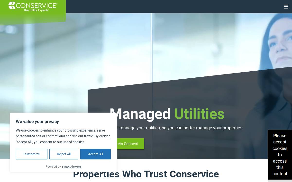 Conservice website preview