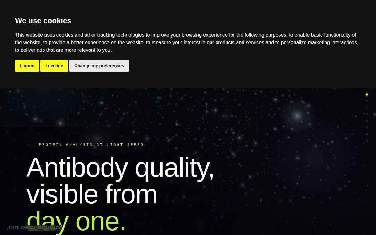 Constellate Proteomics website preview