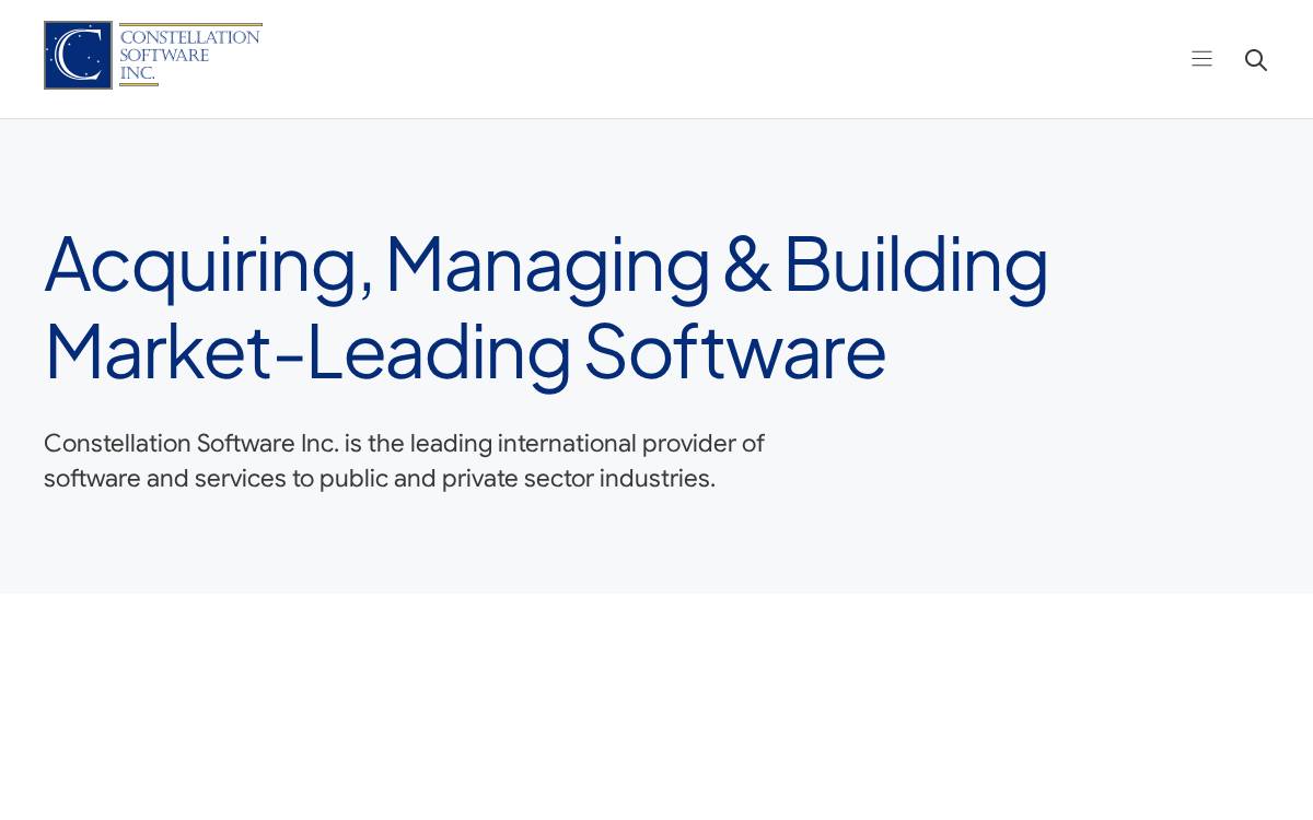 Constellation Software website preview