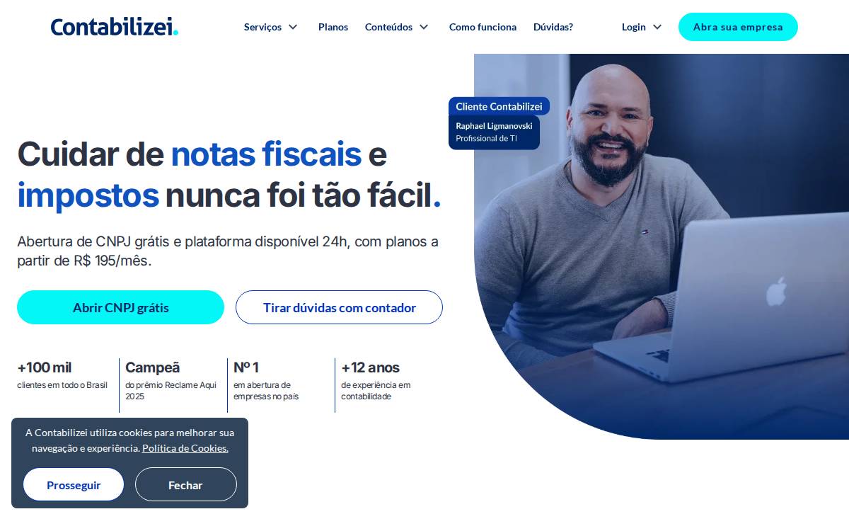 Contabilizei website preview