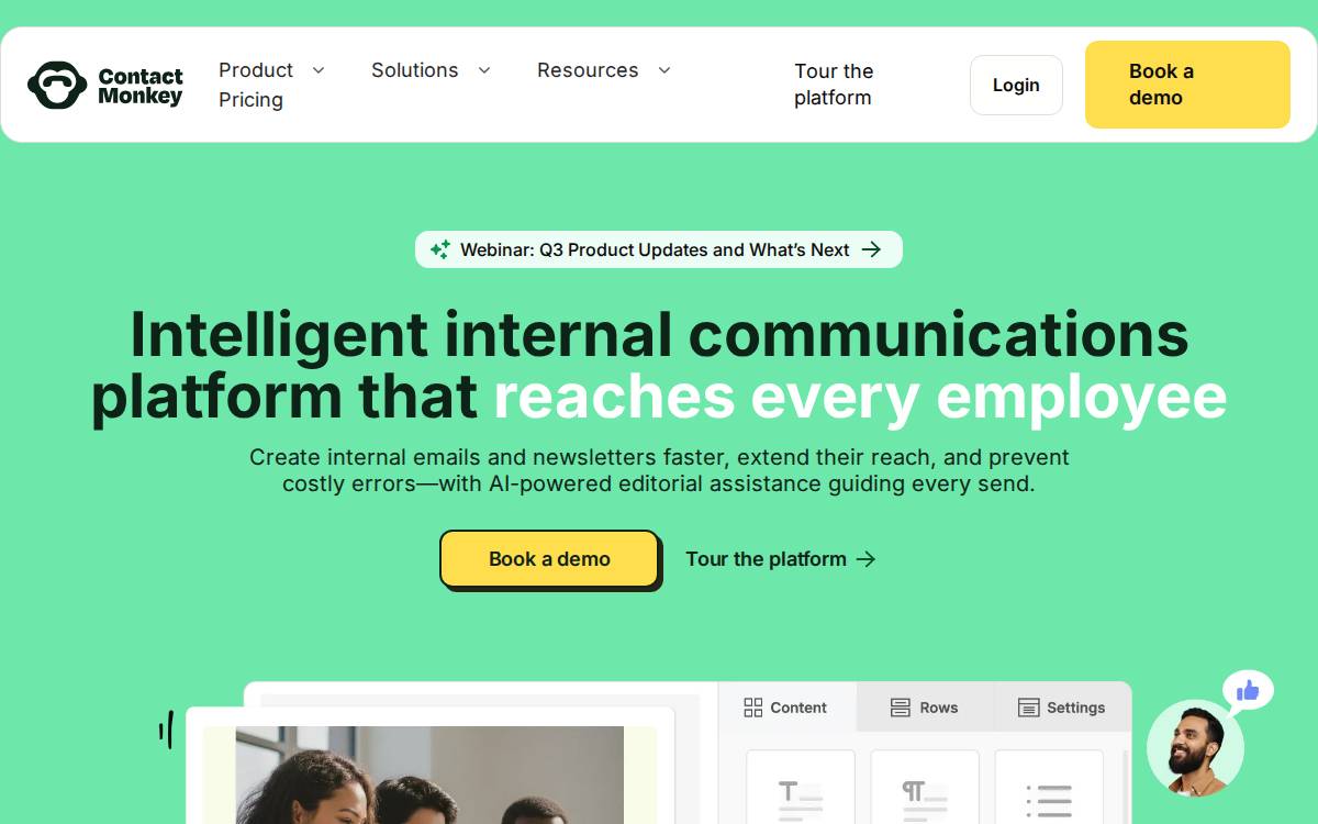 Contactmonkey website preview