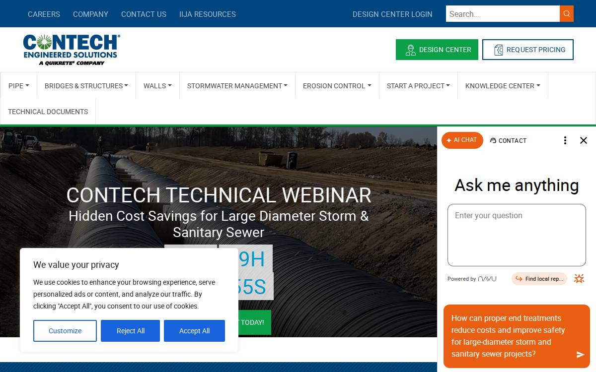 Contech Engineered Solutions website preview