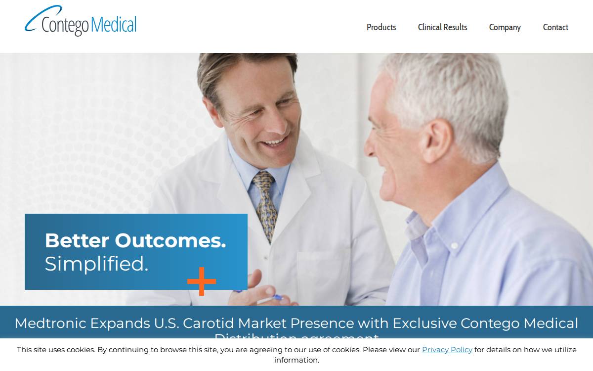 Contego Medical website preview