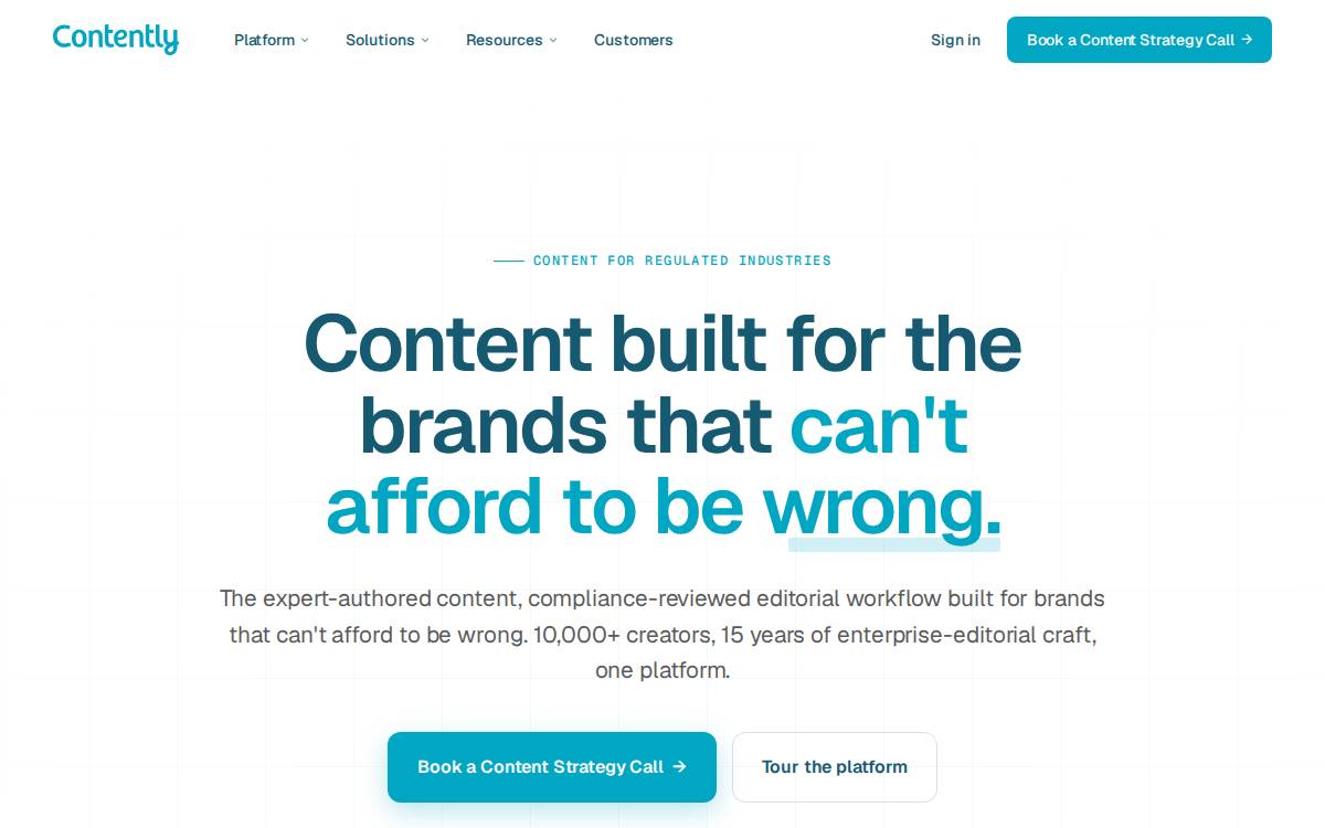 Contently website preview