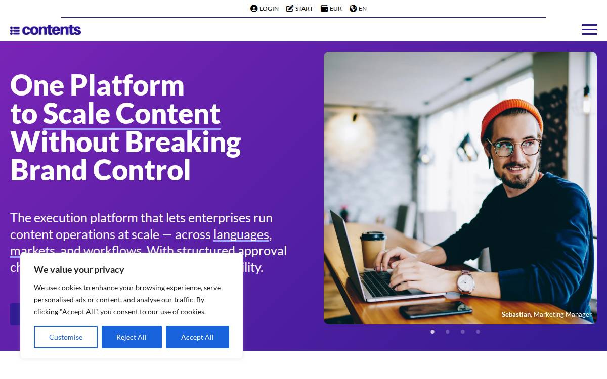 Contents website preview