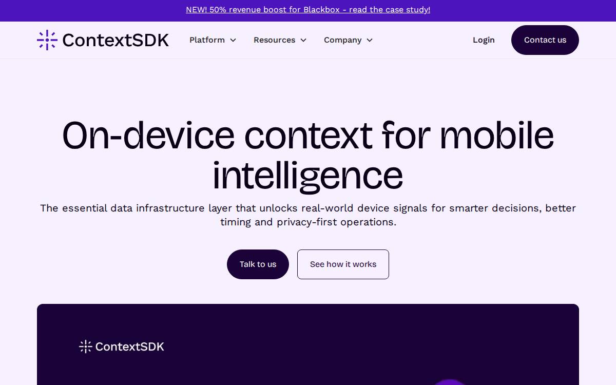 ContextSDK website preview