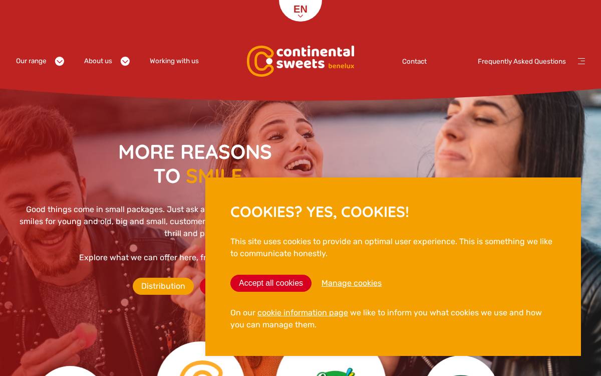 Continental Sweets website preview