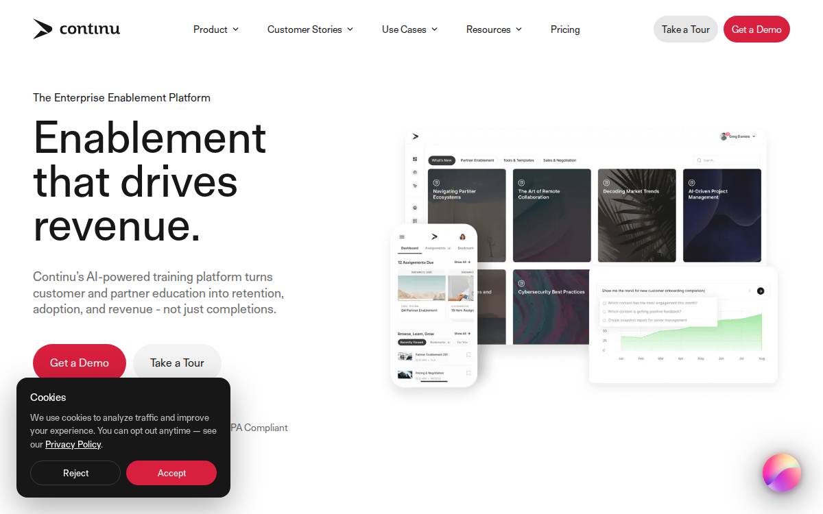 Continu website preview
