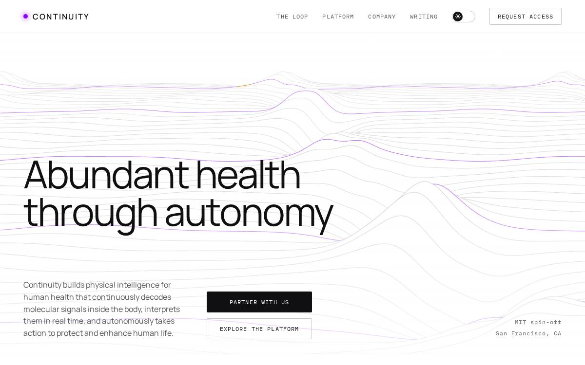 Continuity website preview