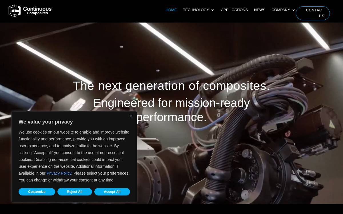Continuous Composites website preview