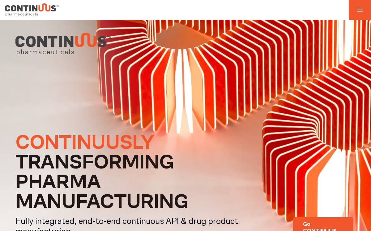 Continuus Pharmaceuticals website preview