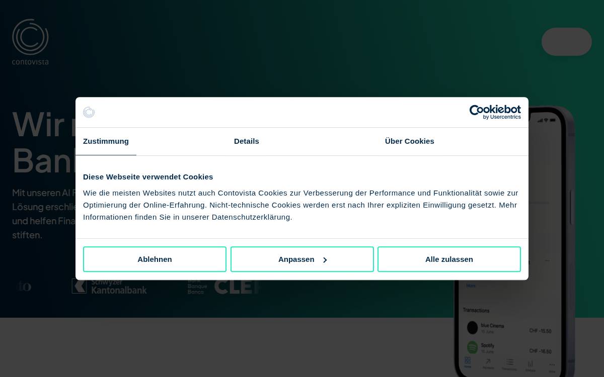 Contovista website preview