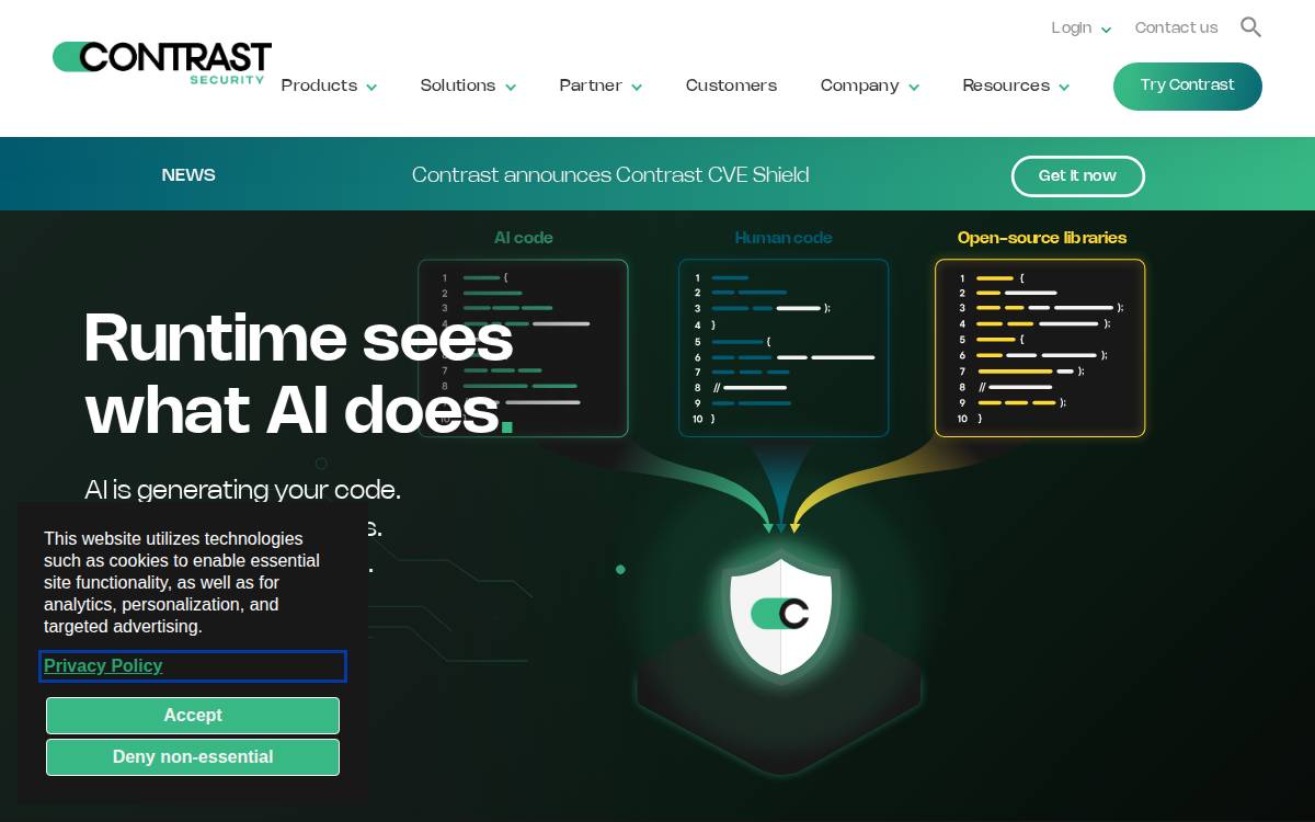 Contrast Security website preview