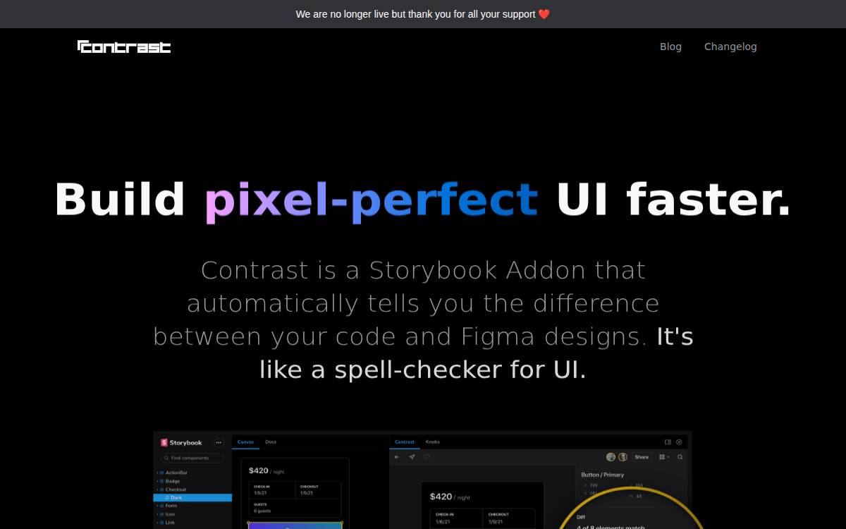 Contrast website preview