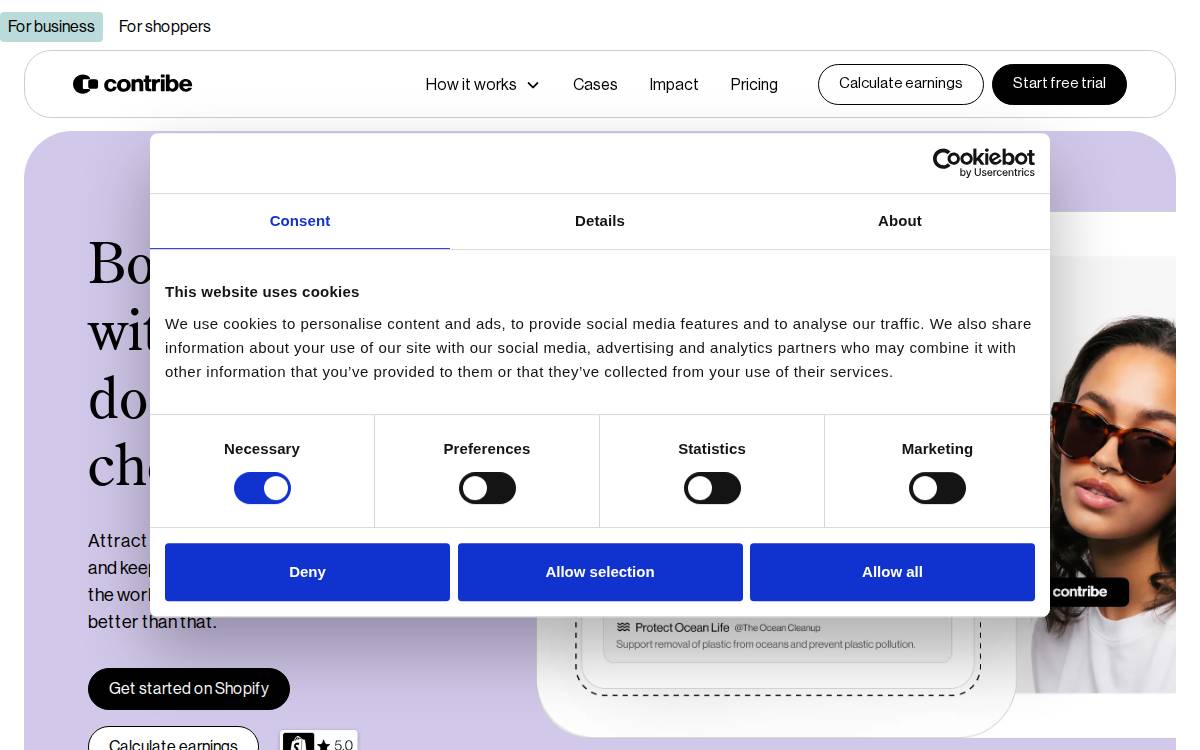 Contribe website preview