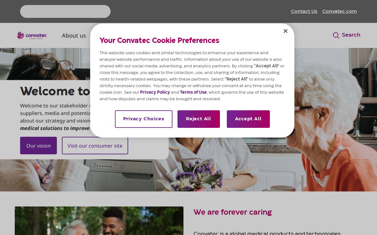 Convatec Group website preview