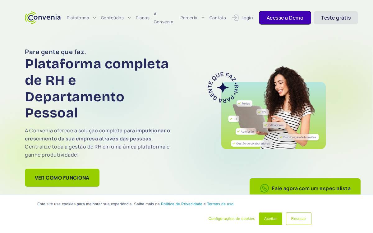 Convenia website preview