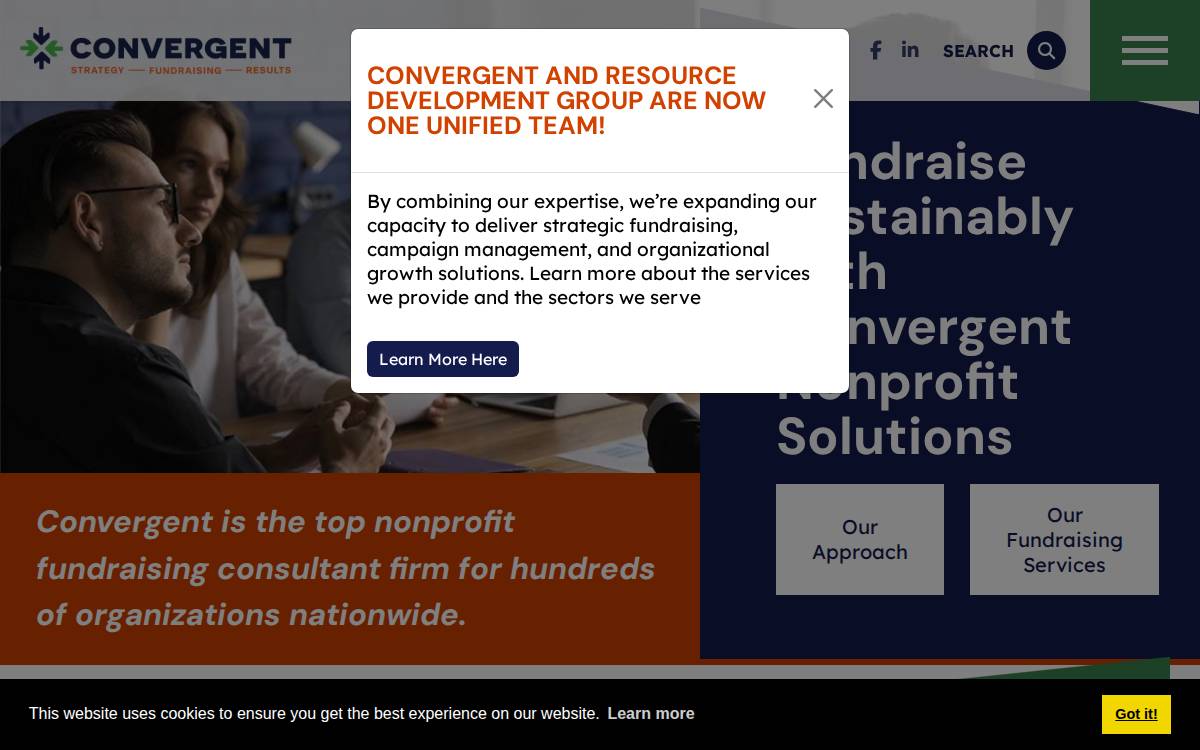 Convergent Nonprofit Solutions website preview