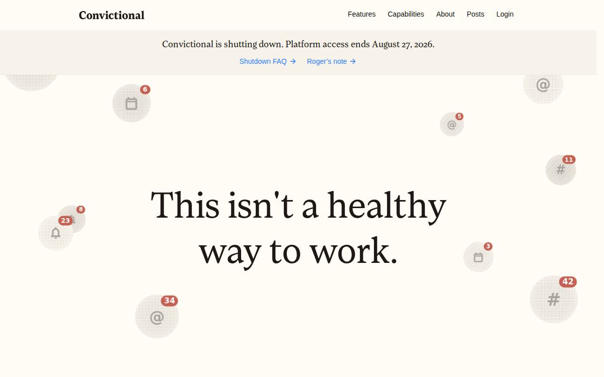Convictional website preview