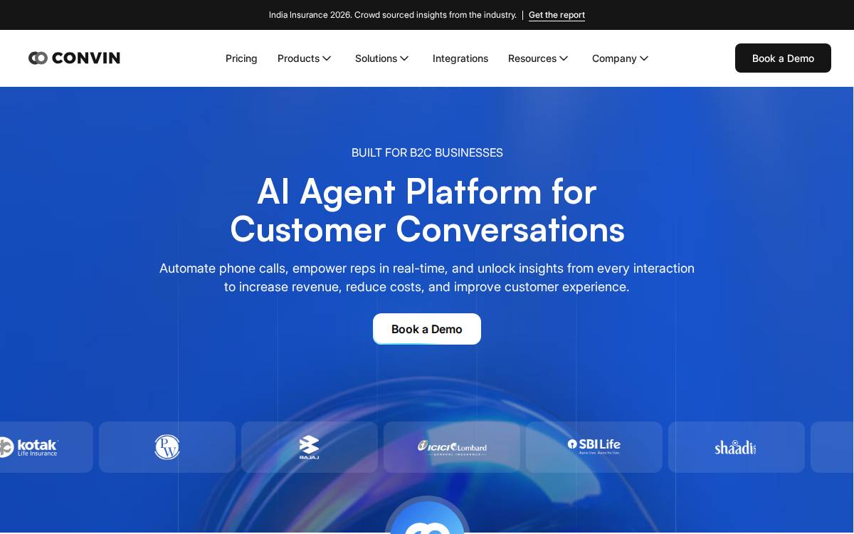 Convin website preview