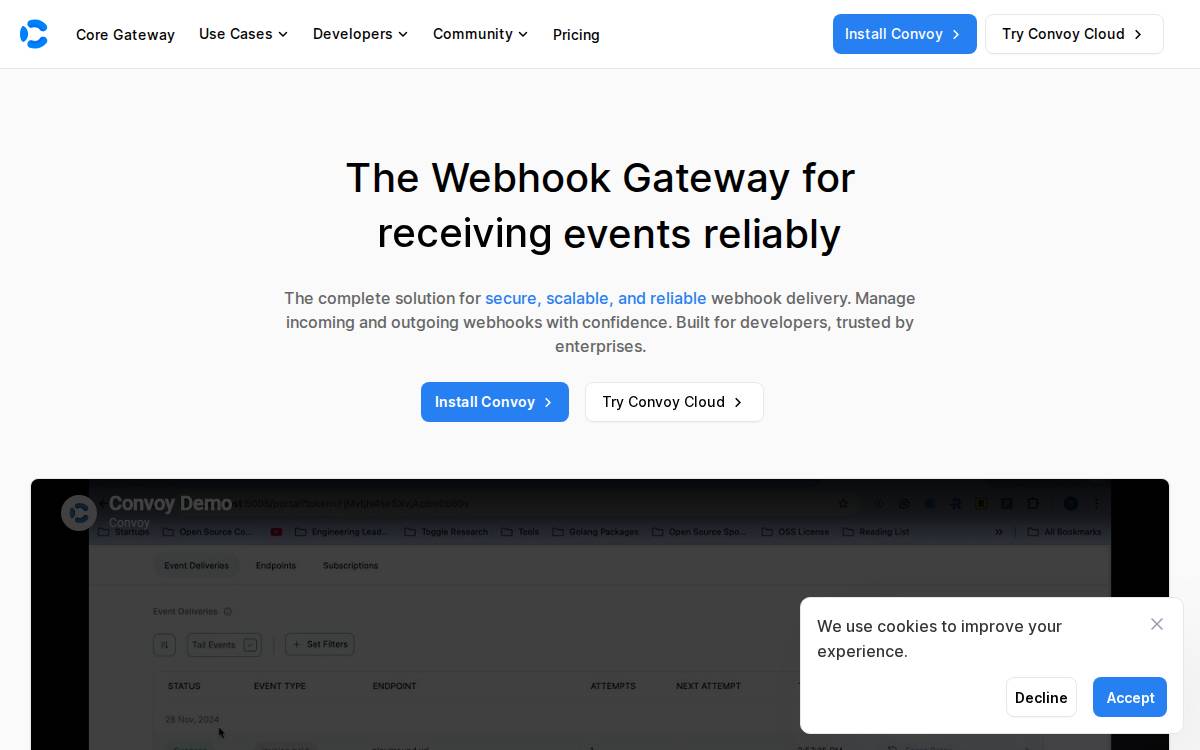 Convoy website preview