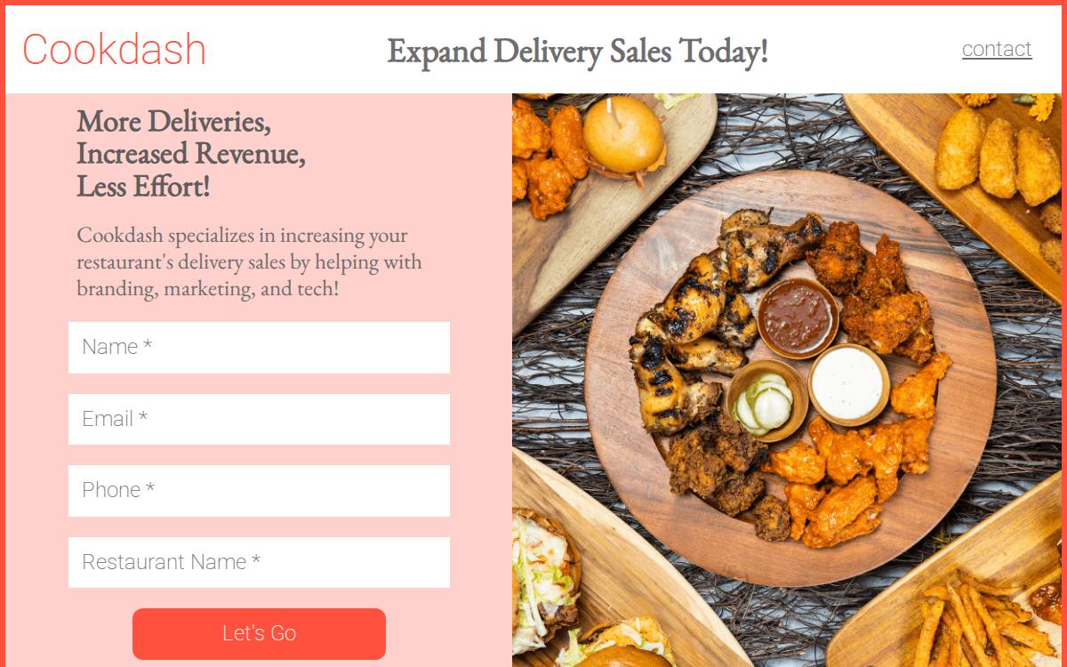 Cookdash website preview