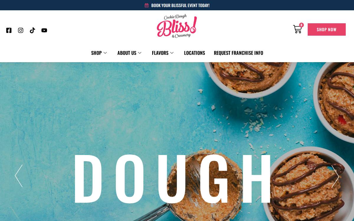 Cookie Dough Bliss website preview
