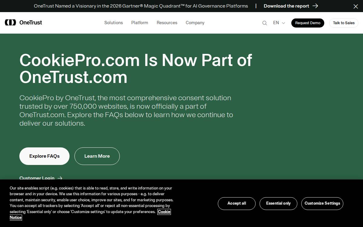 Cookiepro website preview