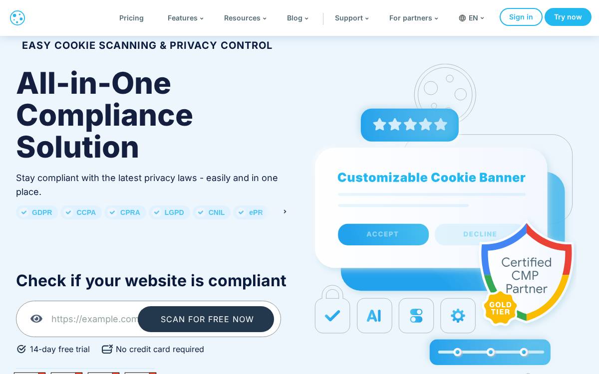 CookieScript website preview