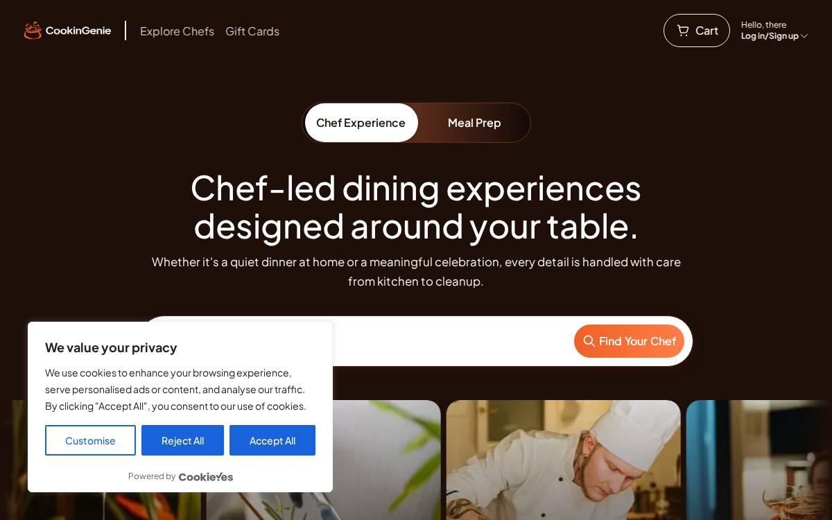 CookinGenie website preview