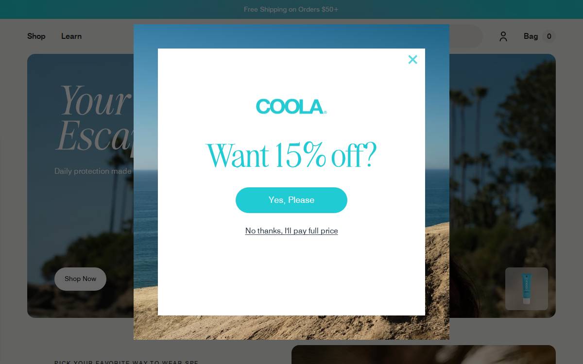 Coola website preview