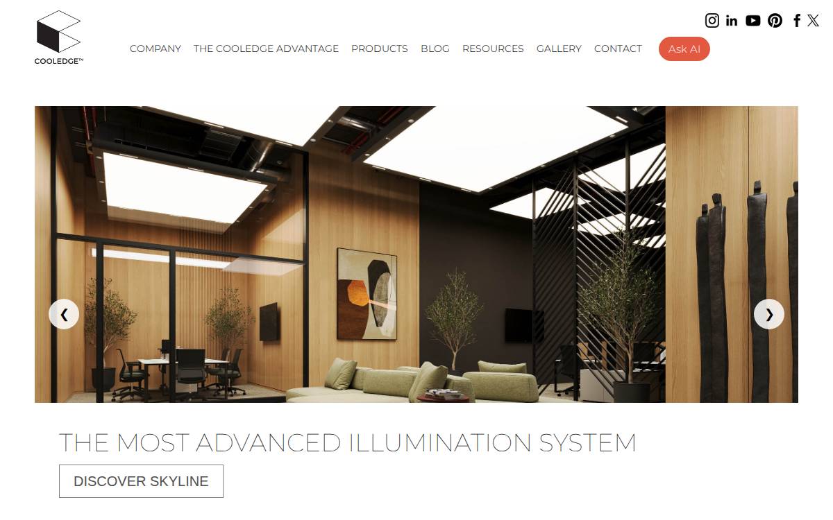 Cooledge Lighting website preview