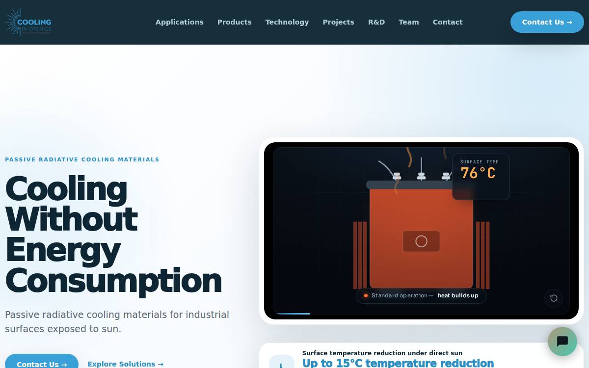 Cooling Photonics website preview