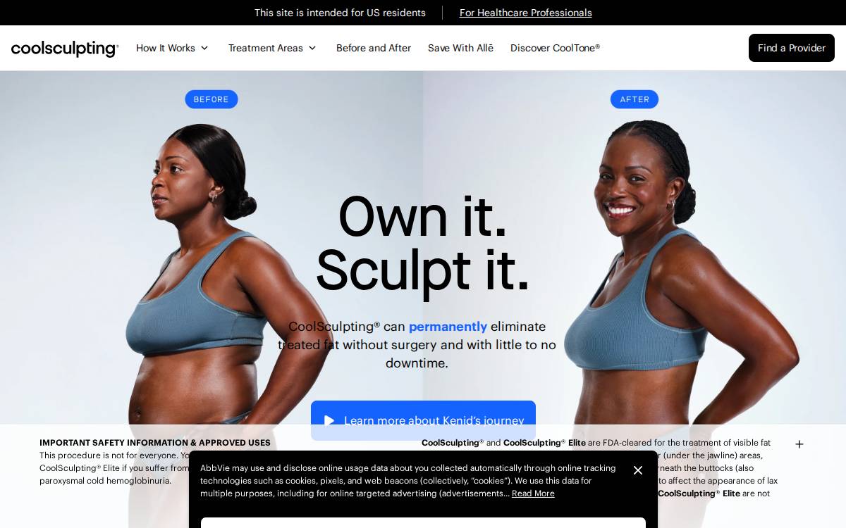 Coolsculpting website preview
