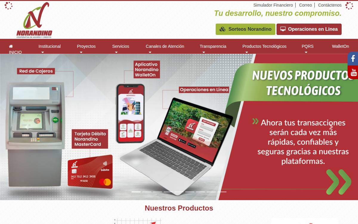 COOPAC Norandino website preview