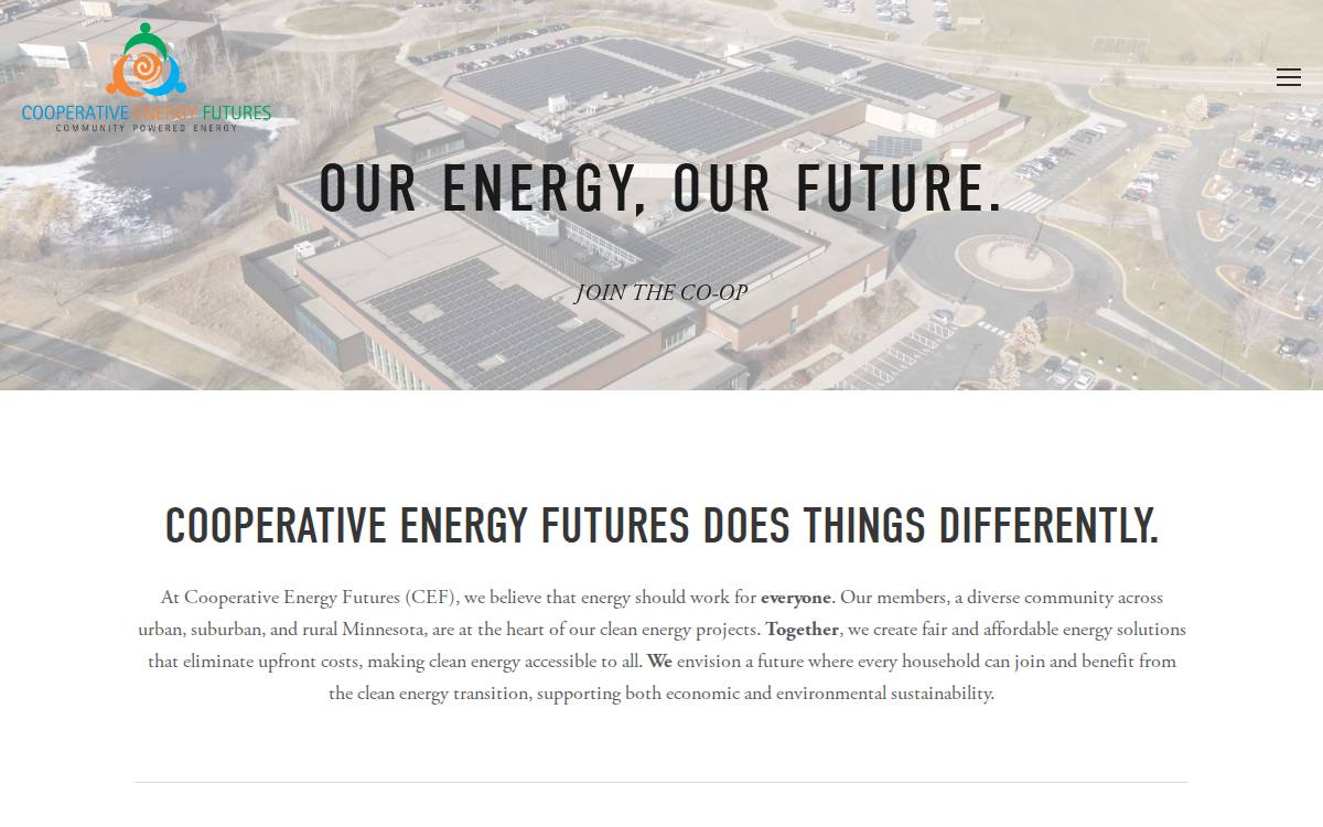 Cooperative Energy Futures website preview