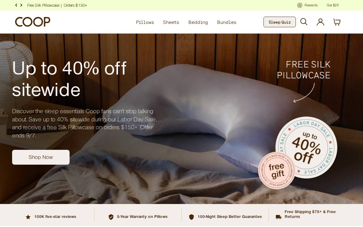 Coopsleepgoods website preview