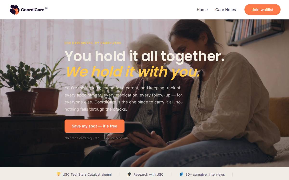 CoordiCare website preview