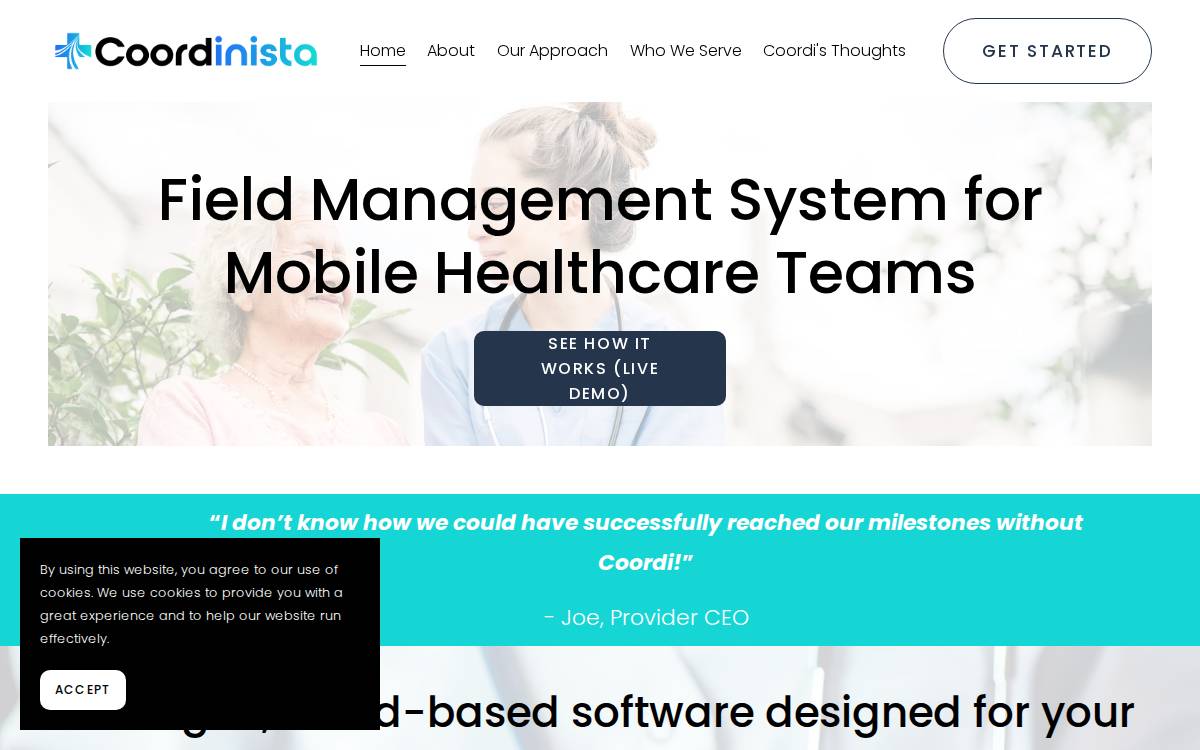 Coordinista website preview