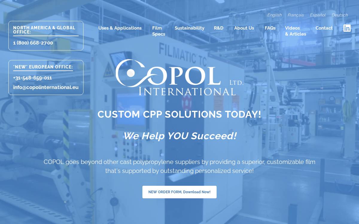 Copol International Ltd. website preview