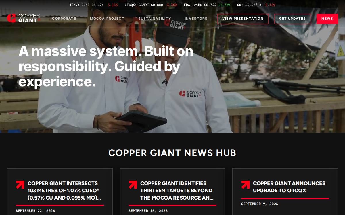 Copper Giant Resources Corp. website preview