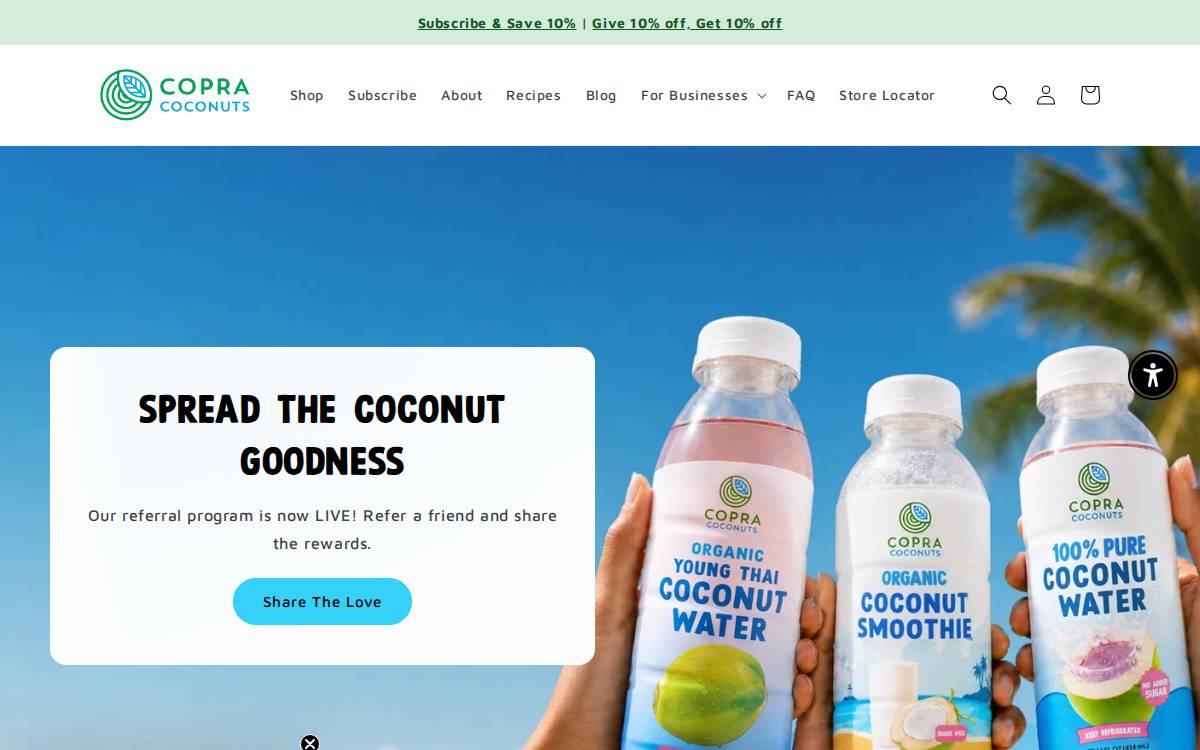 Coprawater website preview