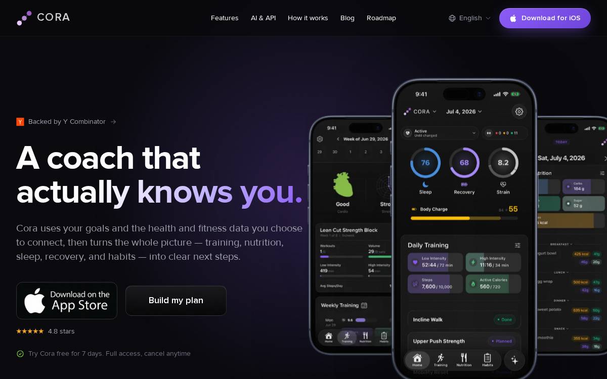 Cora website preview
